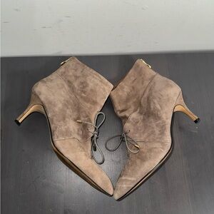 Carmen Marc Valvo Suede Tan booties